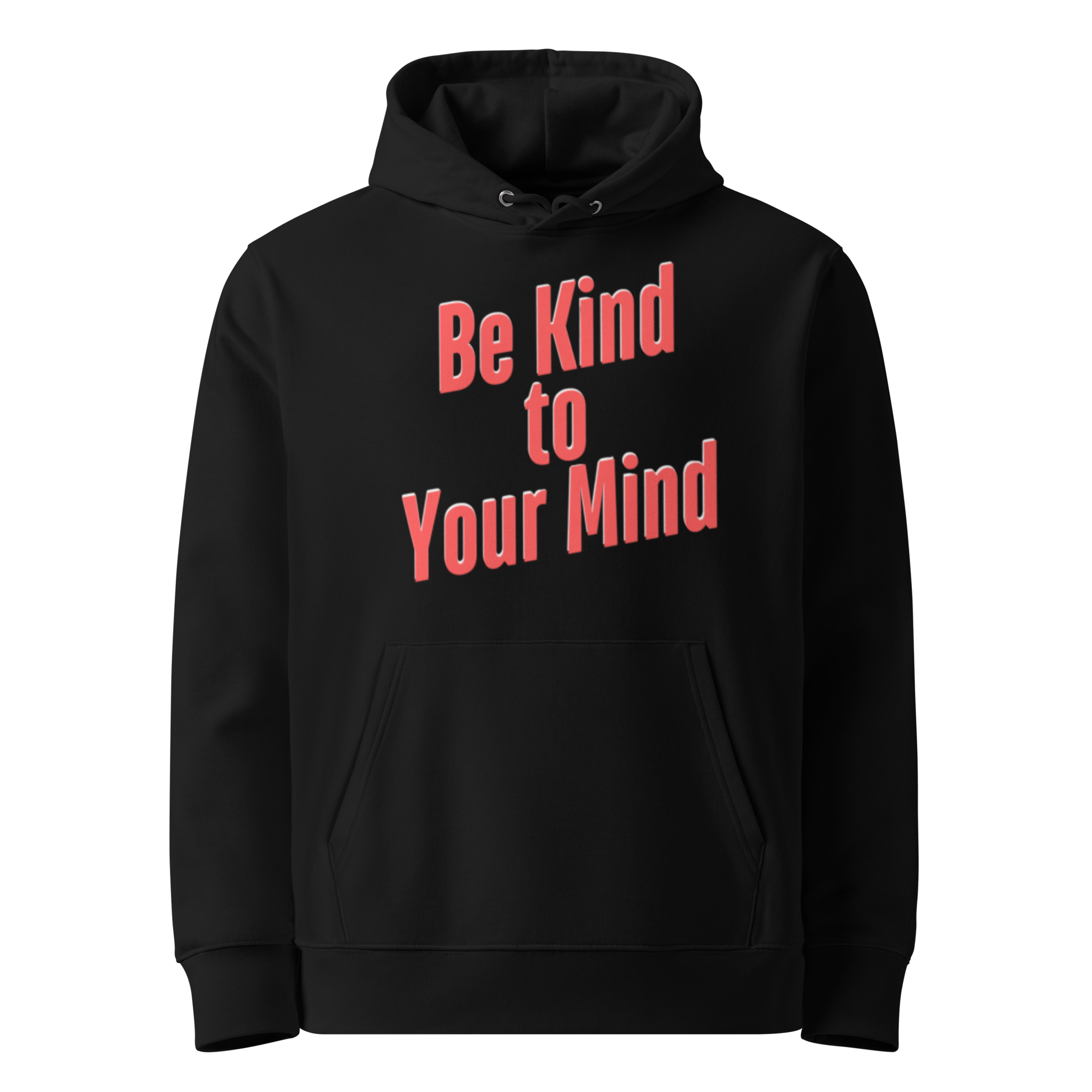 Sustainable Self-Care Hoodie - Eco-Friendly Organic Cotton Hoodie in Black.Minimalist Affirmation Hoodie - Soft Ethical Sweatshirt for Mindfulness.Eco-Friendly Hoodie - Mental Wellness Fashion for Conscious Consumers.