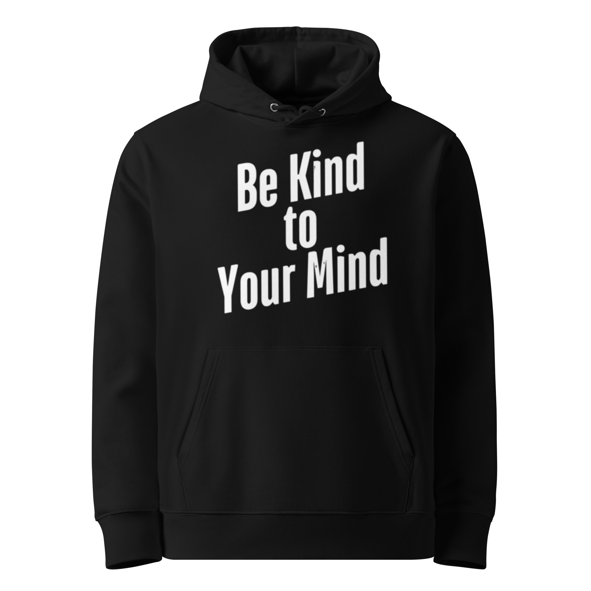 Sustainable Self-Care Hoodie - Eco-Friendly Organic Cotton Hoodie in Black.Minimalist Affirmation Hoodie - Soft Ethical Sweatshirt for Mindfulness.Eco-Friendly Hoodie - Mental Wellness Fashion for Conscious Consumers.