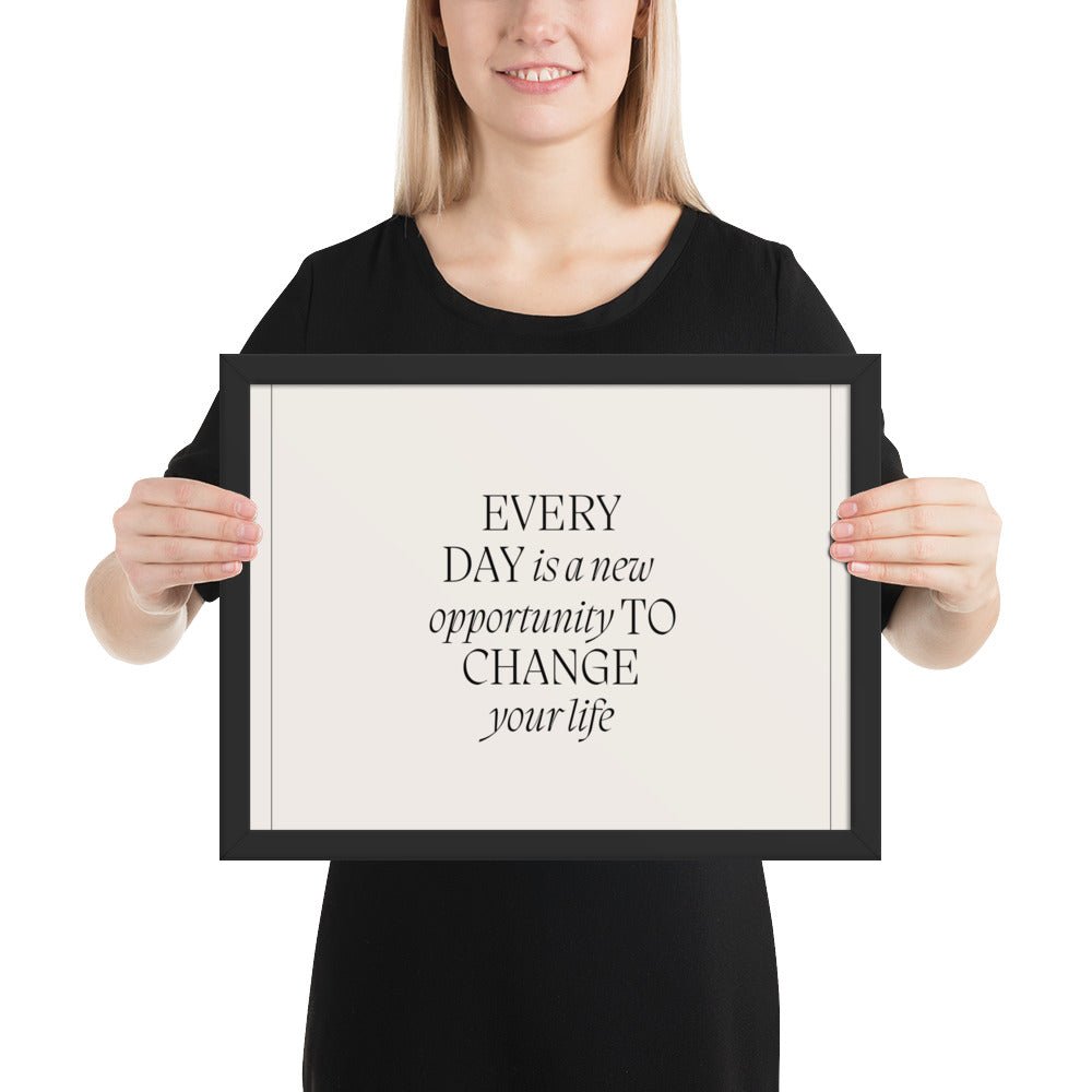 Framed Poster - Thrive & Co. Thrive & Co. Black / 12″×16″ / Every Day Is a New... Thrive & Co.