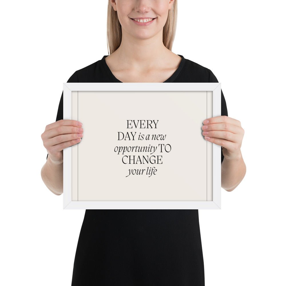 Framed Poster - Thrive & Co. Thrive & Co. White / 11″×14″ / Every Day Is a New... Thrive & Co.