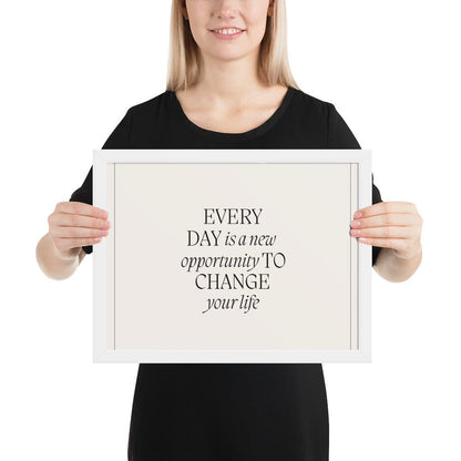 Framed Poster - Thrive & Co. Thrive & Co. White / 12″×16″ / Every Day Is a New... Thrive & Co.